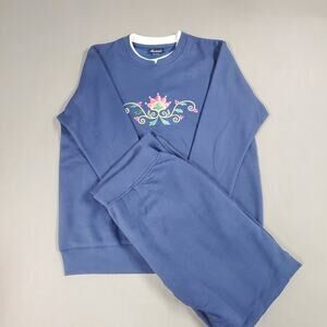 Vintage Y2K Pembrook Floral Sweatshit and Sweatpants Womens Size L Grandmacore